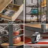 A collage of four images showcasing different features of a kitchen cart. Voir les images du produit