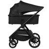 A black stroller is shown from the side against a white background. Produktbild-Vorschau