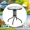 Kulatý zahradní stolek Bergamo 60 cm, černý kovový rám a Náhled obrázku produktu 9
