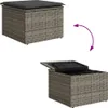 vidaXL Gartenhocker mit Kissen Grau 55x55x37 cm Poly Rattan Produktbild-Vorschau 6