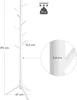 A white coat rack with dimensions and weight capacity indicated. Produktbild-Vorschau