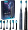 A product shot of a duo pack of Berdsen Galaxy Sonic Toothbrushes, including the packaging and individual toothbrushes and brush heads. Náhled obrázku produktu