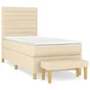 The Living Store Boxspringbett mit Matratze Creme 100x200 Produktbild-Vorschau 2