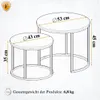 FORTENA Couchtisch Set 2tlg Rund, Marmor Look, mit weißem Produktbild-Vorschau 7