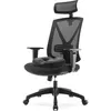 A black office chair with a donut-shaped cushion on the seat, shown against a white background. Produktbild-Vorschau