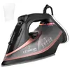 A black and rose gold steam iron with a water cup accessory, presented on a white background. Produktbild-Vorschau