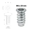 10x skrutkovacie zásuvky M6 - dĺžka 20 mm - skrutkovacia Náhľad obrázku produktu 3