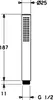 Technical drawing with dimensions of a hand shower head. Podgląd zdjęcia produktu