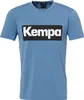 A blue t-shirt with a black and white logo on the front. Voir les images du produit