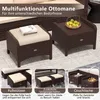 Zestaw 2 sztuk podnóżków z rattanu syntetycznego, siedziska Podgląd zdjęcia produktu 4