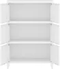 An empty white cabinet with its doors open, showing multiple shelves. Podgląd zdjęcia produktu