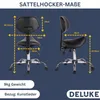 DELUKE® Sattelhocker mit Lehne KOLLI | Höhenverstellbar, Produktbild-Vorschau 2