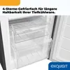 Close-up view of the interior of a refrigerator or freezer compartment, showing clear plastic drawers and shelving. Produktbild-Vorschau