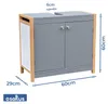osoltus Unterschrank Waschbeckenunterschrank Bambus / Grau Produktbild-Vorschau 3