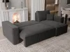 A modern living room with a fireplace and a sectional sofa. Produktbild-Vorschau