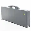 A closed gray carrying case for a picnic table and chairs. Produktbild-Vorschau