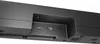 A close-up view of the rear ports of a black soundbar. Voir les images du produit