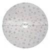 A circular white Christmas tree skirt with silver snowflake patterns, with a measurement line indicating 78cm. Náhled obrázku produktu