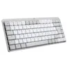 A light gray mechanical keyboard with white keys, shown from a slightly elevated angle against a white background. Anteprima dell’immagine prodotto