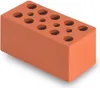 A single red brick with holes on a white background. Náhľad obrázku produktu