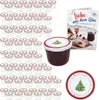 A set of small glass jars with lids, a jar filled with jam, and a recipe booklet, all with a Christmas theme. Podgląd zdjęcia produktu