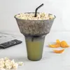 Bicchieri riutilizzabili per bevande e snack con cannucce Anteprima dell’immagine prodotto 3