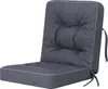 A dark gray chair cushion with white piping, shown against a white background. Náhled obrázku produktu