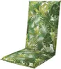 A chair cushion with a palm leaf pattern on a white background. Produktbild-Vorschau