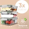 classbach® Meal Prep Boxen Glas mit Fächern | 3er Set | Produktbild-Vorschau 4