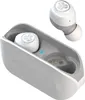 A pair of white wireless earbuds in a charging case, with one earbud outside the case. Náhľad obrázku produktu
