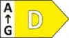 An energy efficiency rating label with a scale from A to G and the letter D highlighted. Náhled obrázku produktu