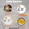 An instructional diagram showing the simple operation of a spiral potato cutter. Podgląd zdjęcia produktu
