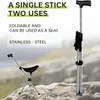 Canne-siège pliable en aluminium noir avec siège, canne de Voir les images du produit 8