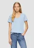 QS Damen 2162977 T-Shirt V-Neck, Hellblau, XL EU Produktbild-Vorschau 3