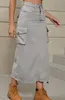 ASKSA Dámské sukně Y2K Cargo Jeans Pencil Skirt High Waist Náhled obrázku produktu 2