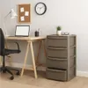 Niedrige Kommode 4 Schubladen 39 x 38,5 x H 80,5 cm Braun - Produktbild-Vorschau 2