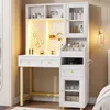 Merax Schminktisch mit LED, 3 Schubladen, Glasvitrine, Produktbild-Vorschau 2