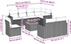 vidaXL 9-tlg. Garten-Sofagarnitur mit Kissen Schwarz Poly Produktbild-Vorschau 3