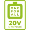 A green graphic with text indicating battery power and a brand slogan. Produktbild-Vorschau