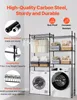 A product advertisement for a laundry room shelving unit, showcasing its features and durability. Produktbild-Vorschau