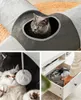 lionto Spieltunnel für Katzen, hochwertiger Faux-Linen Produktbild-Vorschau 3