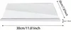 A clear acrylic cutting board with dimensions indicated. Produktbild-Vorschau