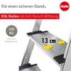 A close-up of a step ladder, highlighting its features. Produktbild-Vorschau