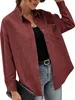 ASKSA Damen Bluse Reverskragen Langarm Cord Herbst Produktbild-Vorschau 2