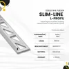 Slim-Line Edelstahl L-Profil Fliesenschiene V2A L250cm Produktbild-Vorschau 3