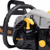 Close-up of a chainsaw's handle and engine. Produktbild-Vorschau