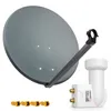 PremiumX Satellitenschüssel 60cm Antenne Anthrazit Twin LNB Produktbild-Vorschau 1