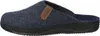 A single blue slipper with a brown accent is shown against a white background. Voir les images du produit