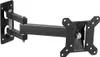A black metal TV wall mount with an articulating arm is shown against a white background. Podgląd zdjęcia produktu