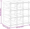 A line drawing of a wooden wine rack with dimensions indicated. Náhled obrázku produktu